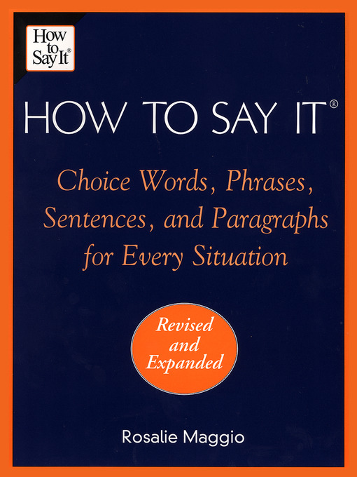 Title details for How to Say It by Rosalie Maggio - Available